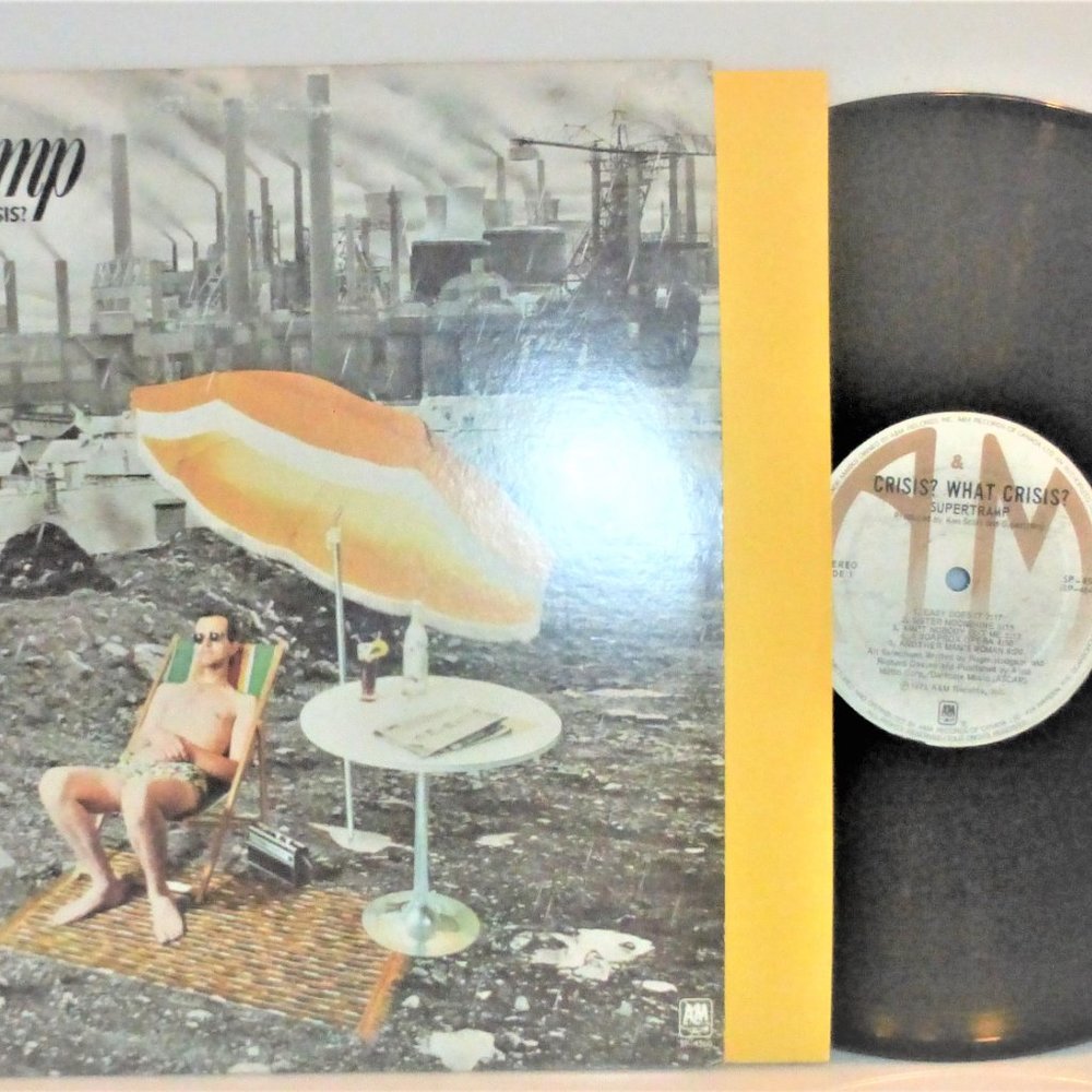 1975 Supertramp CRISIS WHAT Record LP Vinyl Record A&M Records #SP4560